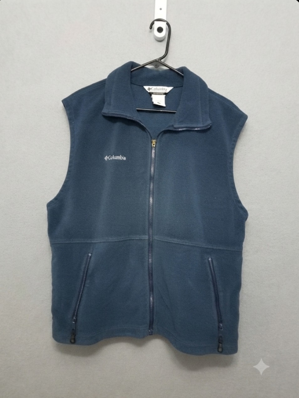 Columbia Men's Navy Blue Fleece Vest - Size L - Good Condition